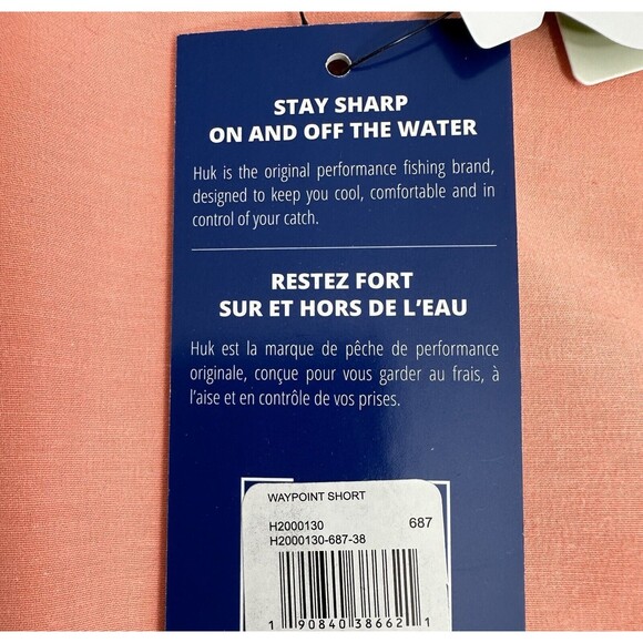 HUK Men's Waypoint 7.5" Quik Drying Fish & Swim Short UPF 30+ Size 38 New - Picture 13 of 13